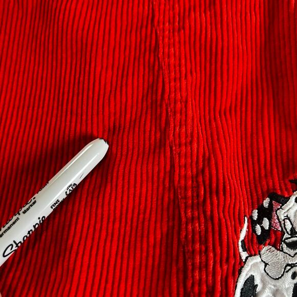 Vintage Disney's 102 Dalmatian embroidered red corduroy bib overall  dress  6/6x - Picture 9 of 9